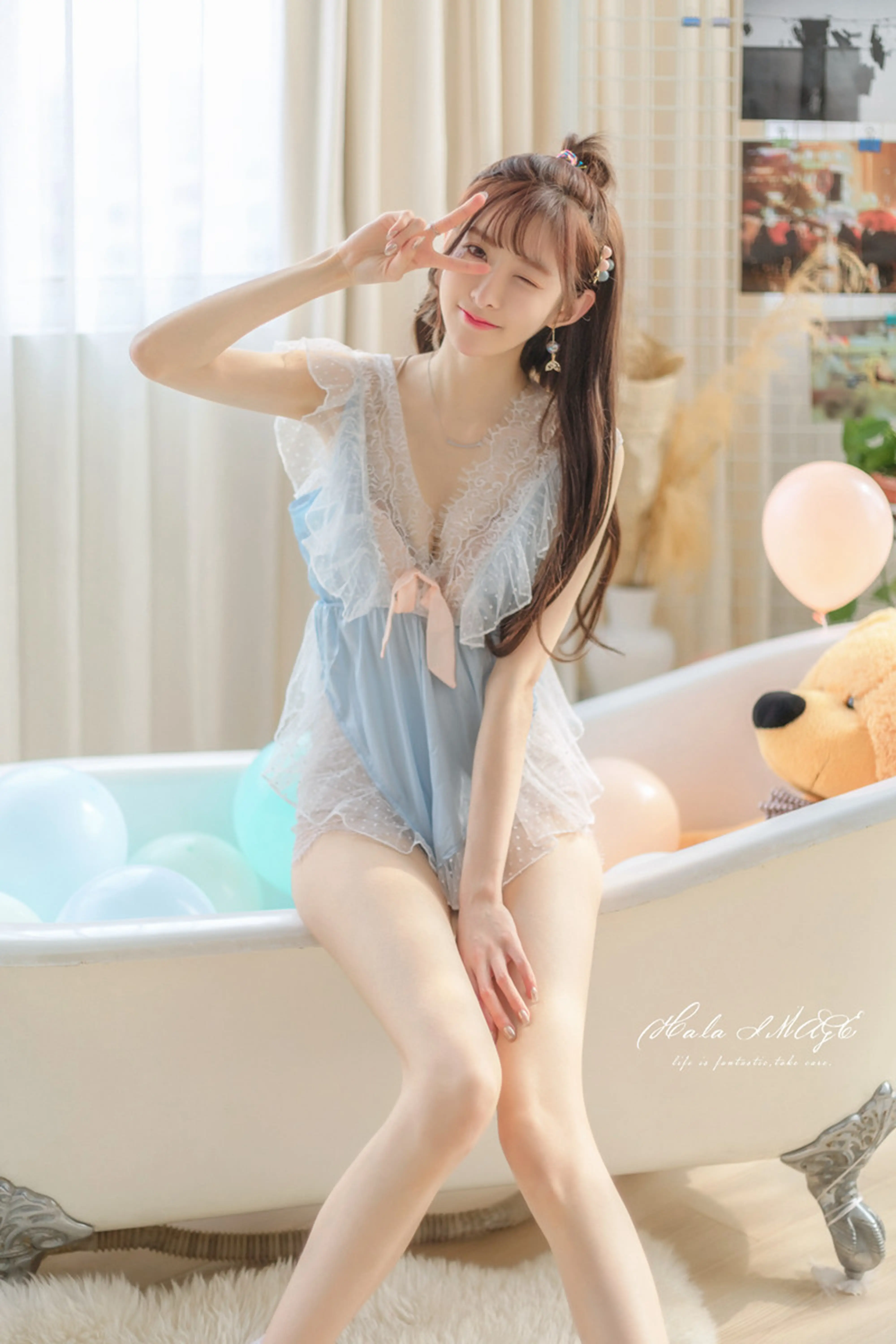 斗鱼主播@王羽杉Barbieshy NO.011 蕾丝连体比基尼 [39P280M]