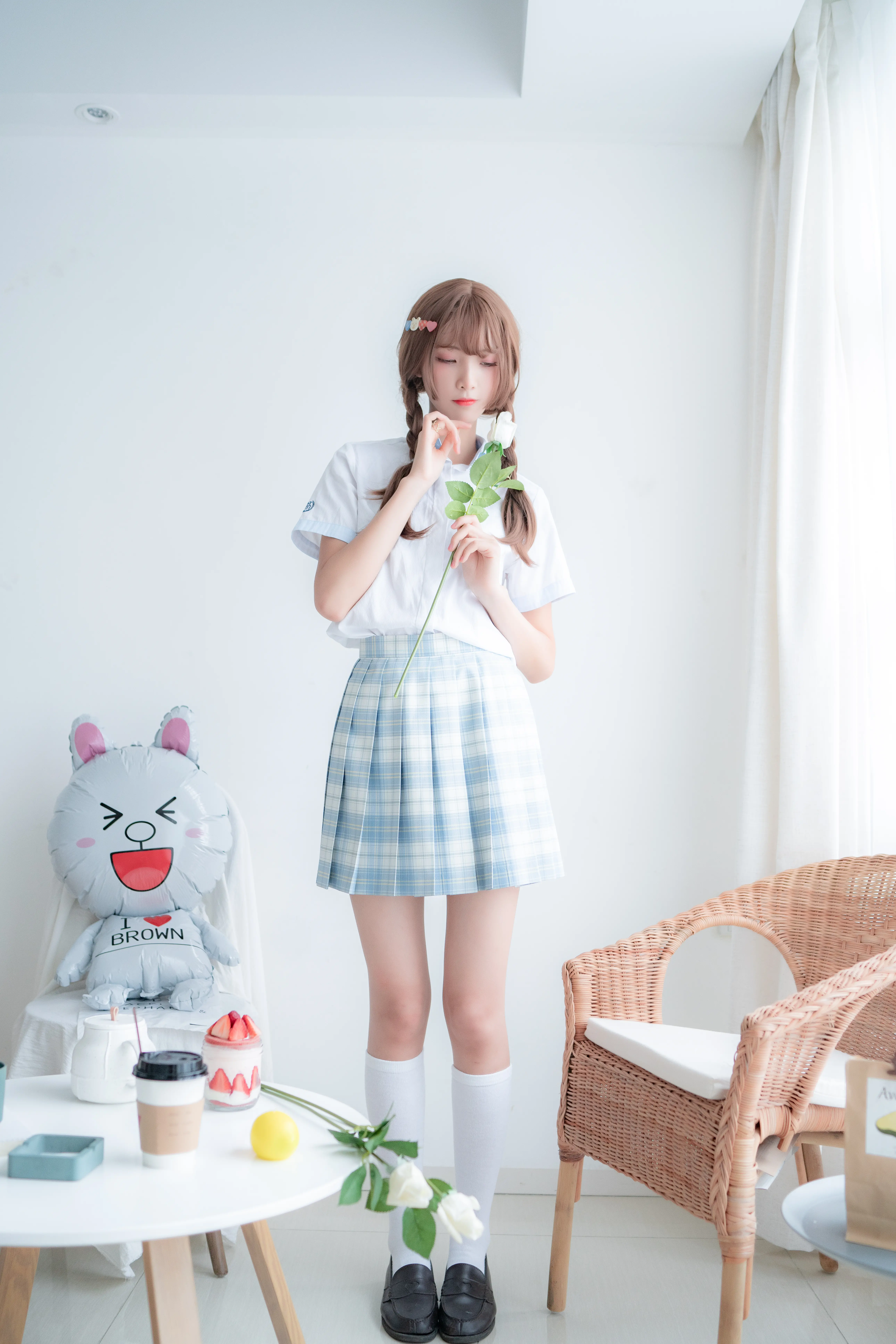 西瓜少女 - 民宿私房淡蓝JK [46P453MB]